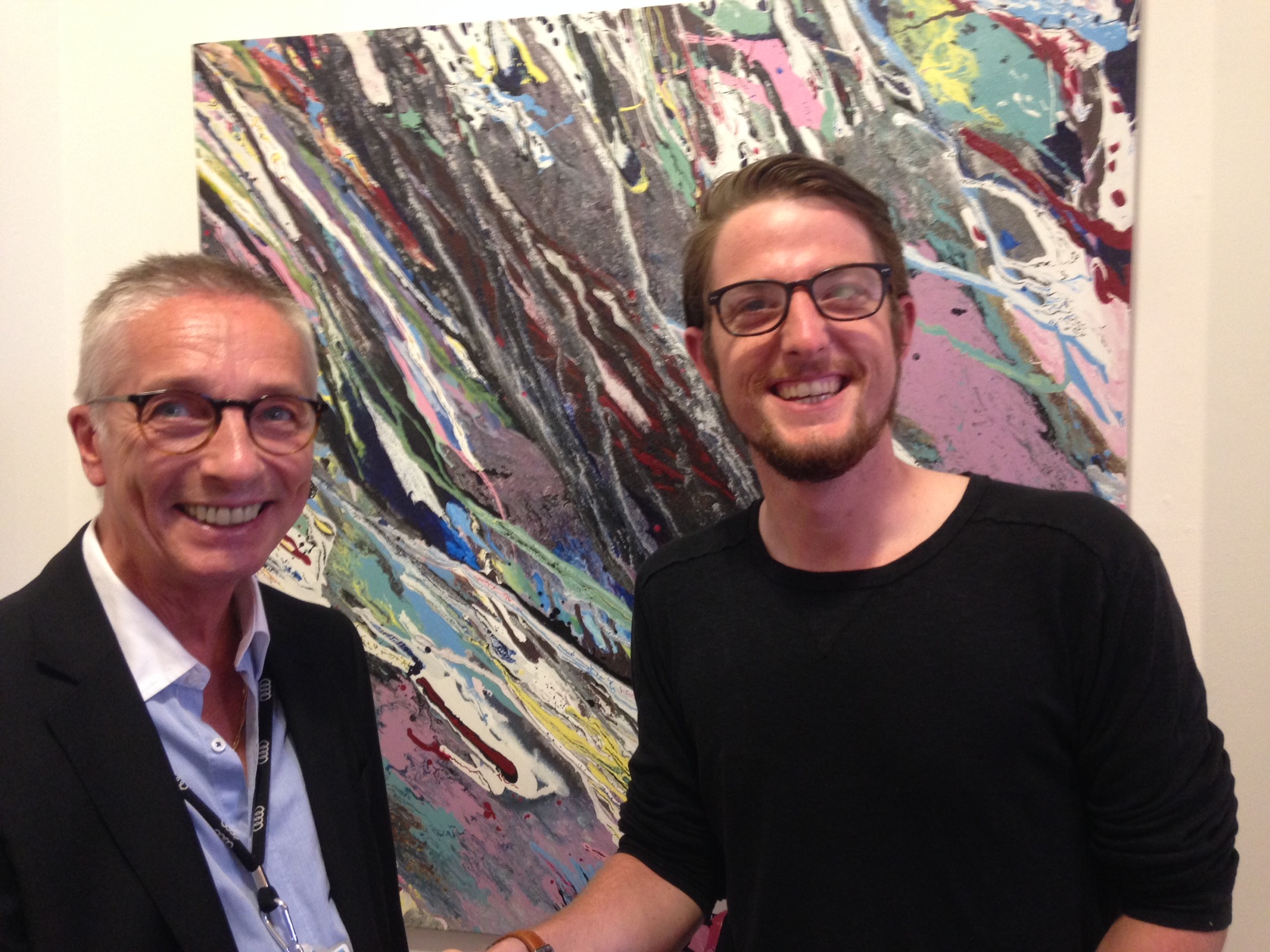 Cllr O'Leary with winning artist Nigel Walton